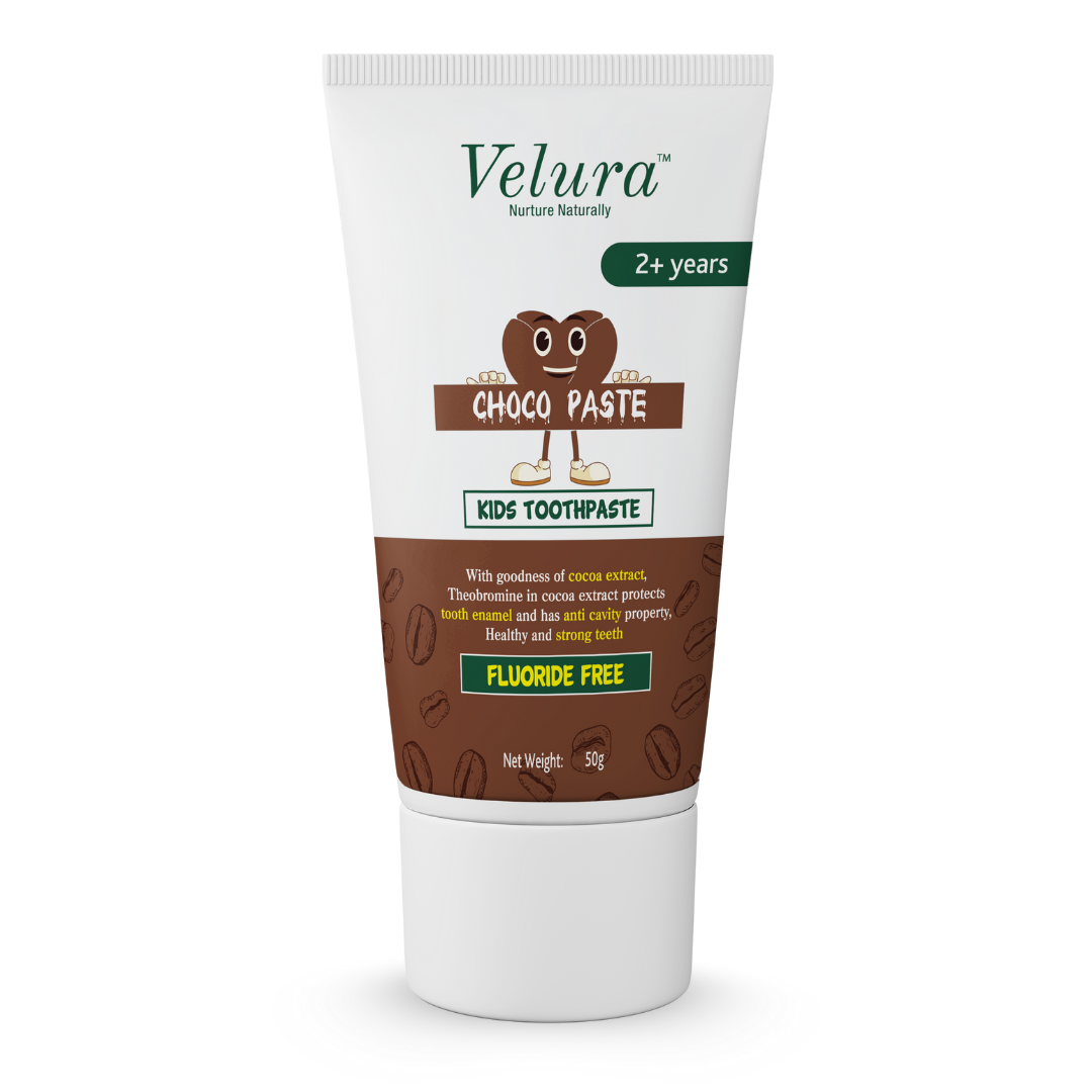 Velura™ Choco Paste Kids Toothpaste – Fluoride-Free (Chocolate Flavor, 50g)