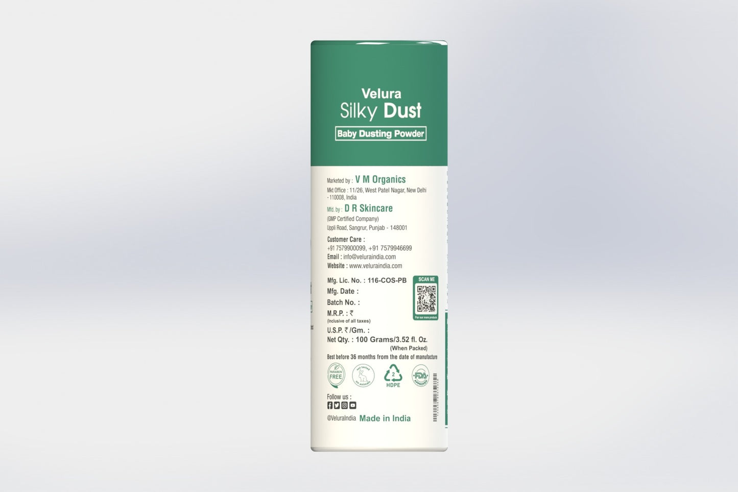 Velura Silky Dust Kids Dusting Powder (100 gm)