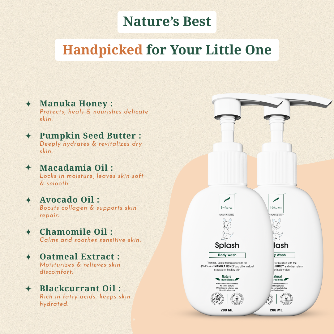 Velura Splash Baby Body Wash Pack of 2 (200 ml + 200ml)