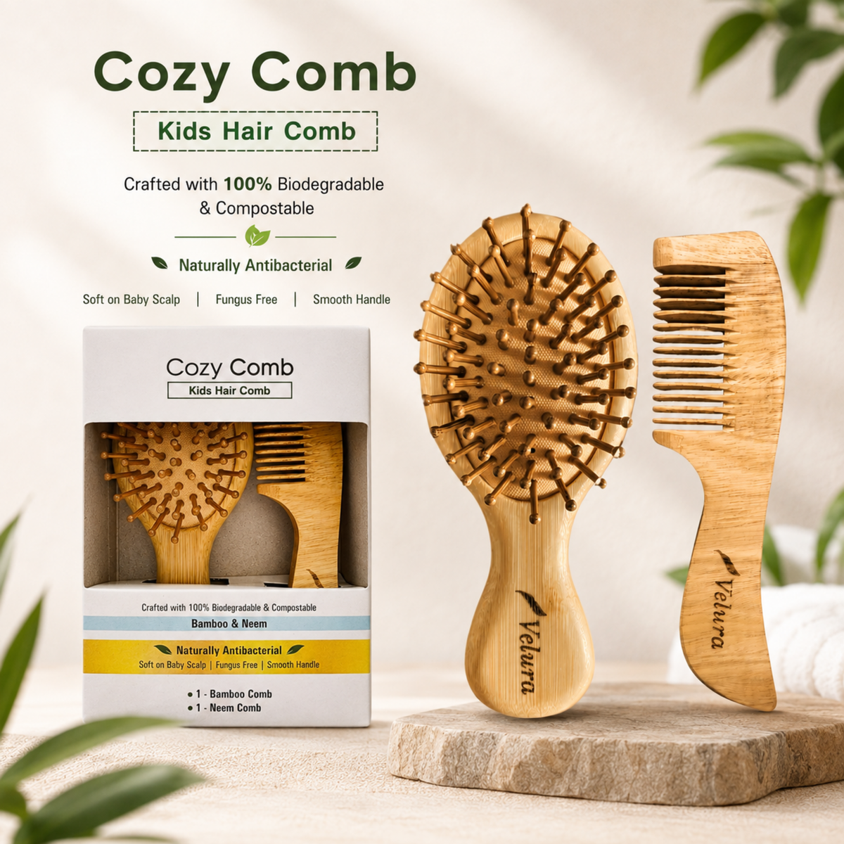 Velura Cozy Comb Kids Hair Comb