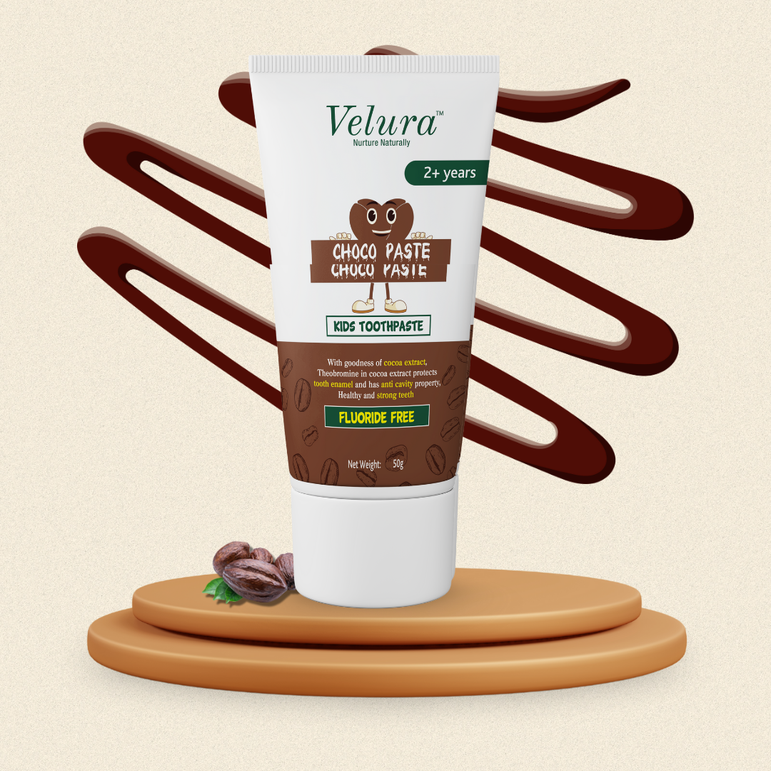 Velura™ Choco Paste Kids Toothpaste – Fluoride-Free (Chocolate Flavor, 50g)