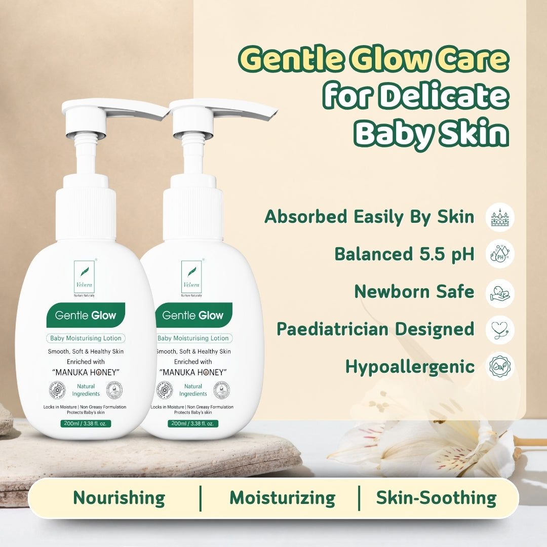 Velura Gentle Glow Baby Moisturising Lotion Pack of 2 (200 ml + 200 ml)