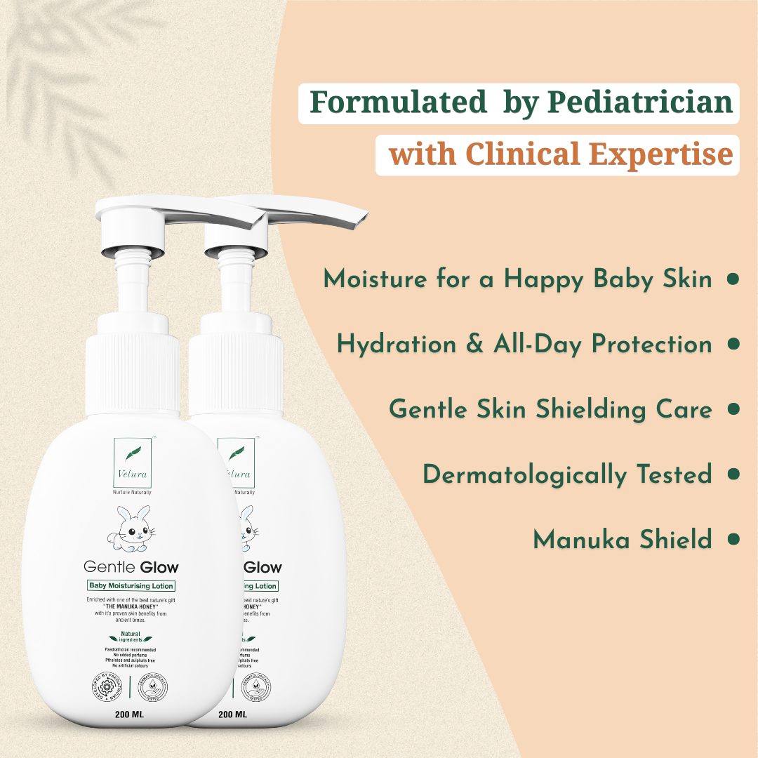 Velura Gentle Glow Baby Moisturising Lotion Pack of 2 (200 ml + 200 ml)