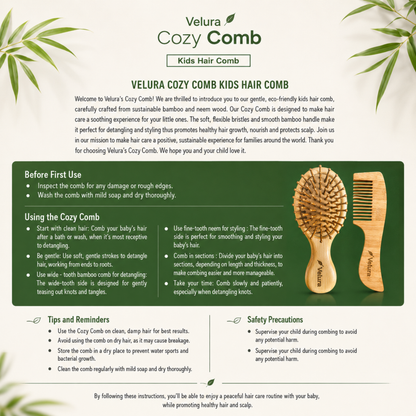 Velura Cozy Comb Kids Hair Comb
