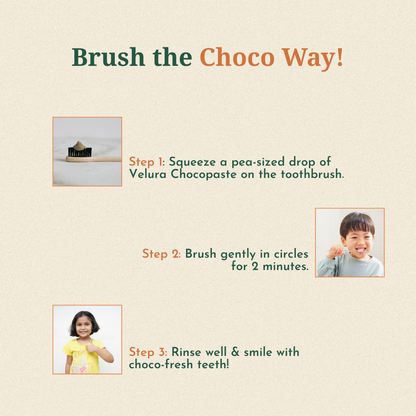 Velura™ Choco Paste Kids Toothpaste – Fluoride-Free (Chocolate Flavor, 50g)