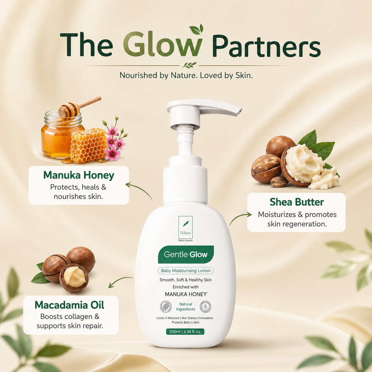 Velura Gentle Glow Baby Moisturising Lotion (200 ml)